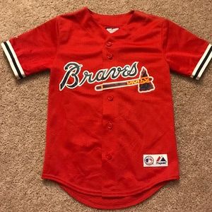 Vintage Red Youth Atlanta Braves Smoltz Jersey